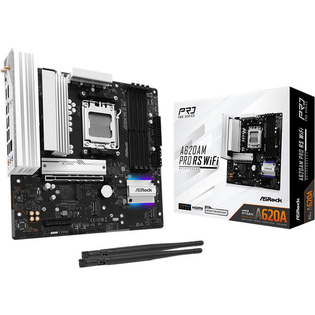 ASRock A620AM PRO RS WIFI mATX Motherboard for AMD AM5 CPUs